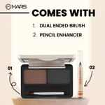 Buy MARS The Eyes Kit With Eyebrow Pencil & Enhancer| Dual Powder Palette | Precision Applicator Brush | Complementary Eye Pencil | User Friendly (6.2 gm) (Shade-02) - Purplle