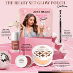 Buy Just Herbs Ready Set Glow Pouch - Compact (ivory), Deep Black Kajal, Lip & Cheek tint, Nail Polish - Sweet Gingerbread Combo of 4 - Purplle