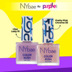Buy NY Bae Priya's Fav Nailpaint Duo | Color Rush Nail Paints Kit | Lilac Lady 15 | Pretty Pink Chrome 36 | Chip Resistant | Long Lasting | Quick Dry | Gel Nail Paint Combo (5.6 ml*2) - Purplle