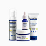Buy DERMDOC Combo Kit for Face & Body Glow | niacinamide serum, brightening face wash, brightening body cream, kojic acid night cream | pack of 4 | festive glow kit Combo of 4 - Purplle