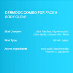 Buy DERMDOC Combo Kit for Face & Body Glow | niacinamide serum, brightening face wash, brightening body cream, kojic acid night cream | pack of 4 | festive glow kit Combo of 4 - Purplle