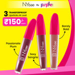 Buy NY Bae Velvet Mousse Liquid Lipstick Trio | Sexy Sangria 04 X Barely Bold 08 X Passionate Plum 03 | Matte Lipstick Combo | Wine, Purple, Nude Lipsticks | Transferproof | Smudgeproof | Ultra Light | Smooth | Moisturising | Lip Kit (6.5 ml *3) Combo of 3 - Purplle
