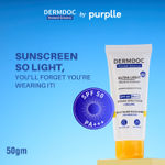 Buy DERMDOC SPF 50 Ultra Light Daily Glow Sunscreen (50 gm) | PA+++ | Sunblock | Lightweight | Non-Greasy | 0 White Cast | Non-Comedogenic - Purplle