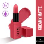 Buy Staze 9to9 Creme De La Matte Lipstick | Intense Color Payoff | Weightless Silky Formula | 12-Hour Stay | Non-Drying | 05 Strawberry Daiquiri | 4.2 gm - Purplle