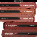 Buy Staze 9to9 Pout On Matte + Smudgeproof Lip Crayon | Non-Drying & Transferproof | Pigmented Matte Finish | 12-Hour Stay | Lightweight | 03 Nude Beach | 3.5 gm - Purplle