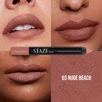 Buy Staze 9to9 Pout On Matte + Smudgeproof Lip Crayon | Non-Drying & Transferproof | Pigmented Matte Finish | 12-Hour Stay | Lightweight | 03 Nude Beach | 3.5 gm - Purplle
