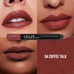 Buy Staze 9to9 Pout On Matte + Smudgeproof Lip Crayon | Non-Drying & Transferproof | Pigmented Matte Finish | 12-Hour Stay | Lightweight | 04 Coffee Talk | 3.5 gm - Purplle