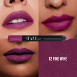 Buy Staze 9to9 Pout On Matte + Smudgeproof Lip Crayon | Non-Drying & Transferproof | Pigmented Matte Finish | 12-Hour Stay | Lightweight | 12 Fine Wine | 3.5 gm - Purplle