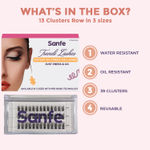 Buy Sanfe Instant DIY Press On Lashes | False Eyelashes, Lash Clusters, Natural | Multiple Sizes, Includes 39 clusters, 3 sizes | No Glue Needed, Contact Lens Friendly, Easy to Apply , Reusable Strip Lashes 3 Pairs - Purplle