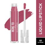 Buy Swiss Beauty Select Here To Stay Liquid Matte Lipstick with Kiss-Proof Formula | Infused with Vitamin E | Non-Transfer , Smudgeproof | 12-18 Hrs Stay 5 La Rose 3 ml - Purplle