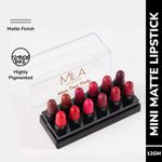 Buy MILA BEAUTE Minis Pout Party Matte Lipstick Fits All Pocket - Set B (12 gm) 12 pcs - Purplle