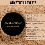 Buy FACES CANADA Weightless Stay Matte Finish Compact Powder - Natural Almond 06, 9 gm | SPF 20 | Non Oily Matte Look | Evens Out Complexion | Prevents Acne | Blends Effortlessly | Pressed Powder For All Skin Types - Purplle