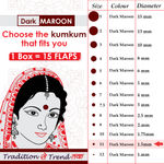 Buy PERPAA Premium Velvet Sticker Kumkum Bindi Box of 15 Flaps (Size 11, Diameter 1.5 mm, Dark Maroon) 80 gm - Purplle
