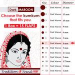 Buy PERPAA Premium Velvet Sticker Kumkum Bindi Box of 15 Flaps (Size 07, Diameter 4 mm, Dark Maroon) 80 gm - Purplle
