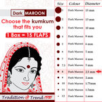 Buy PERPAA Premium Velvet Sticker Kumkum Bindi Box of 15 Flaps (Size 08, Diameter 2.5 mm, Dark Maroon) 80 gm - Purplle