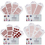 Buy PERPAA Premium Velvet Sticker Kumkum Bindi Box of 15 Flaps with Different Sizes (Dark Maroon) 80 gm - Purplle