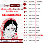 Buy PERPAA Premium Velvet Sticker Kumkum Bindi Box of 15 Flaps (Size 10, Diameter 1.75 mm, Light Maroon) 80 gm - Purplle