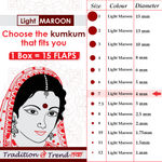Buy PERPAA Premium Velvet Sticker Kumkum Bindi Box of 15 Flaps (Size 07, Diameter 4 mm, Light Maroon)80 gm - Purplle