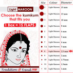Buy PERPAA Premium Velvet Sticker Kumkum Bindi Box of 15 Flaps (Size 08, Diameter 2.5 mm, Light Maroon) 80 gm - Purplle