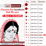 Buy PERPAA Premium Velvet Sticker Kumkum Bindi Box of 15 Flaps (Size 09, Diameter 2 mm, Light Maroon) 80 gm - Purplle