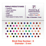 Buy PERPAA Premium Velvet Sticker Kumkum Bindi Box of 15 Flaps (Size 06, Diameter 5 mm, Multi Color) 83 gm - Purplle