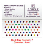 Buy PERPAA Premium Velvet Sticker Kumkum Bindi Box of 15 Flaps (Size 07, Diameter 4 mm, Multi Color)84 gm - Purplle