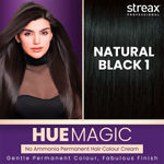 Buy Streax Professional HueMagic Permanent Hair Colour, 90 gm |Natural Black 1| No Ammonia - Purplle