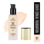 Buy Half N Half Cover Concealer Foundation Natural Longwearing Overtime Base SPF 15, 35 gm - Purplle
