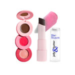 Buy Blue Heaven Multitask Face & Lip Combo| 3in1 Contour+Blush+ Highlighter, Royal Deep| pH based lip balm, Black Magic | Pack of 2 - Purplle