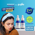 Buy DERMDOC Combo Kit for Clear Skin + Free Stay Quirky Silky Dreams Silver Headband | niacinamide serum | salicylic acid serum | For Oily & Acne Prone Skin | Reduces Acne & Blackheads | skin radiance face serum | skin brightening face serum - Purplle