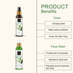 Buy Good Vibes Skincare Regime For Acne Prone (Green Tea Face Wash 120 ml, Green Tea Toner 120 ml, Tea Tree & Papaya Face Serum 10 ml, Tea Tree Nourishing Gel 50 g, Sunscreen with SPF 30 - 100 gm) - Purplle