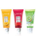 Buy Lakme Blush & Glow Lemon Gel Face Wash(100 gm)+ Blush & Glow Kiwi Gel Face Wash(100 gm)+ Blush & Glow Strawberry Gel Face Wash(100 gm)) - Purplle