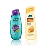 Buy Joy Awakening Shower Gel Body Wash 250 ml & Honey & Almonds Advanced Nourishing Body Lotion 300 ml (Combo Pack) - Purplle