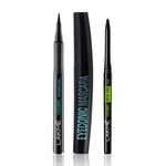 Buy Lakme Eyeconic Combo ( Lakme Eyeconic Pro Brush Liner, Black, 1.2 ml + Lakme Eyeconic Curling Mascara - Black (9 ml) + Lakme Eyeconic Insta Cool Kajal, Deep Black, 0.35 gm) - Purplle