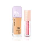 Buy Maybelline Foundation+Lifter Gloss ( Super Stay Lumi-Matte- shade 128 (35 ml) + Lifter Gloss - Petal (5.4 ml)) - Purplle
