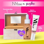 Buy NY Bae x Purplle Makeup Box Combo1 | NY Bae PRO Strobe Cream - Pink Topaz (12 gm) | NY Bae 3 in 1 Serum Foundation Warm Cashew 03 (30 ml) | Purplle Bella White Trousseau Box - Purplle
