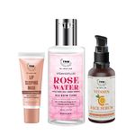 Buy Combo of 3- Vitamin C Face Serum 30ml + Rose Water 100ml + Lip Sleeping Mask 10g - Purplle