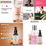 Buy Combo of 3- Vitamin C Face Serum 30ml + Rose Water 100ml + Lip Sleeping Mask 10g - Purplle