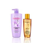 Buy L'Oreal Paris Ultimate Hair Moisture and Shine Duo 3 (Hyaluron Moisture 72H Moisture Shampoo (1L), Extraordinary Oil Serum (30 ml)) - Purplle