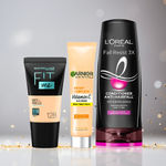 Buy Maybelline x Garnier x L'Oreal Paris Ready to Party Combo (Maybelline Fit Me foundation, 115 Ivory (18 ml), Garnier Bright Complete BB Cream (30 gm), L'Oreal Paris Fall resist 3X Anti Hair Fall Conditioner (180 ml)) - Purplle