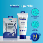 Buy DERMDOC Ultimate Foot Renewal Duo | DERMDOC 15 % Glycolic Acid & 4% Lactic Acid InstaPedi Foot Peeling Mask (40 ml) | DERMDOC by Purplle 20% Urea Foot Cream (50 gm) - Purplle