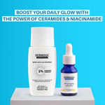 Buy DERMDOC Daily Defense Duo | 10% Niacinamide Face Serum (30 ml) | 1% Ceramide Complex Water Light Fluid Sunscreen SPF 50 PA ++++ (50 gm) Combo of 2 - Purplle