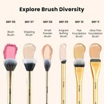 Buy Artist's Arsenal Angular Buffing Brush | Precision Contouring & Blending | Soft Synthetic Bristles | Versatile Function | Ergonomic Handle for Effortless Application | Luxe Packaging ( Golden ) 1 Pc - Purplle