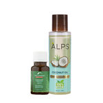Buy Alps Goodness Nourish & Shine Duo (Pack of 2) with Coconut Oil (100ml) & Rosemary Essential Oil (10ml) | Thick Long Hair Growth | Added shine & softness - Purplle