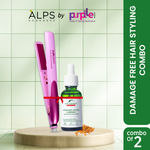 Buy Alps Goodness x Purplle Damage free Hair Styling combo | Alps Goodness Anti Hairfall Scalp Serum with Fenugreek Biotin and Redensyl (30 ml) | Purplle Glitz Smooth Glider Hair Straightener - Purplle
