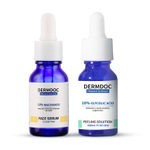 Buy DERMDOC Skin Brightening Combo | 10% Niacinamide Serum (15 ml) | 10% Glycolic Acid Peeling Solution (15 ml) - Purplle