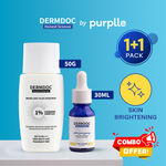 Buy DERMDOC Daily Defense Duo | 10% Niacinamide Face Serum (30 ml) | 1% Ceramide Complex Water Light Fluid Sunscreen SPF 50 PA ++++ (50 gm) - Purplle