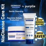 Buy DERMDOC by Purplle NiaCleanse Gentle Care Kit| Mild & Gentle Cleanser (100 ml) | 4 % Niacinamide Day Cream (50 gm) | Oil Control | Brightening - Purplle