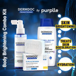 Buy DERMDOC by Purplle Body Brightening Combo Kit with 5% Glycolic Acid Under Arm Treatment (100 ml) | 0.5% Glutathione Cleansing Bar (75 gm) | Ceramides Squalane & Vitamin E Deep Moisturising Creme Body Lotion (200 ml) - Purplle