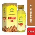 Buy Dabur Badam Tail : 100% Pure - 100ml | Sweet Almond Oil| Rich in Vitamin -E for Healthy Skin , Hair and Body - Purplle